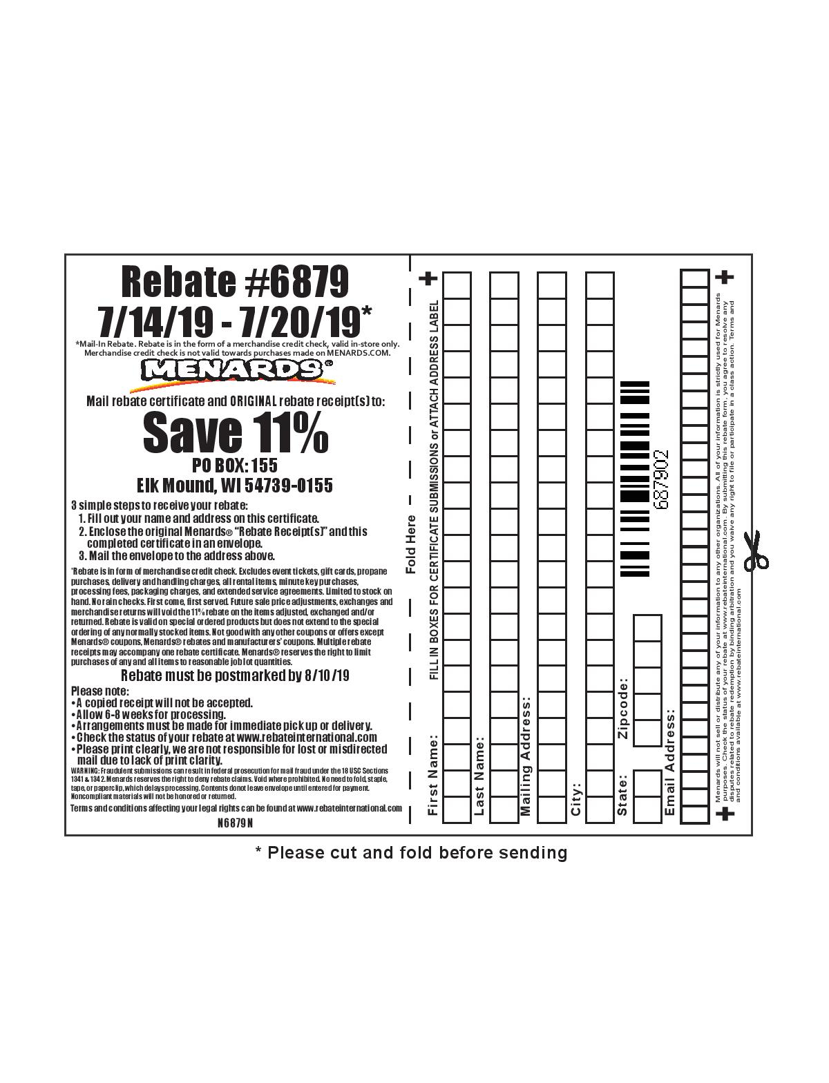 Can You Copy Menards 11 Price Adjustment Rebate Forms