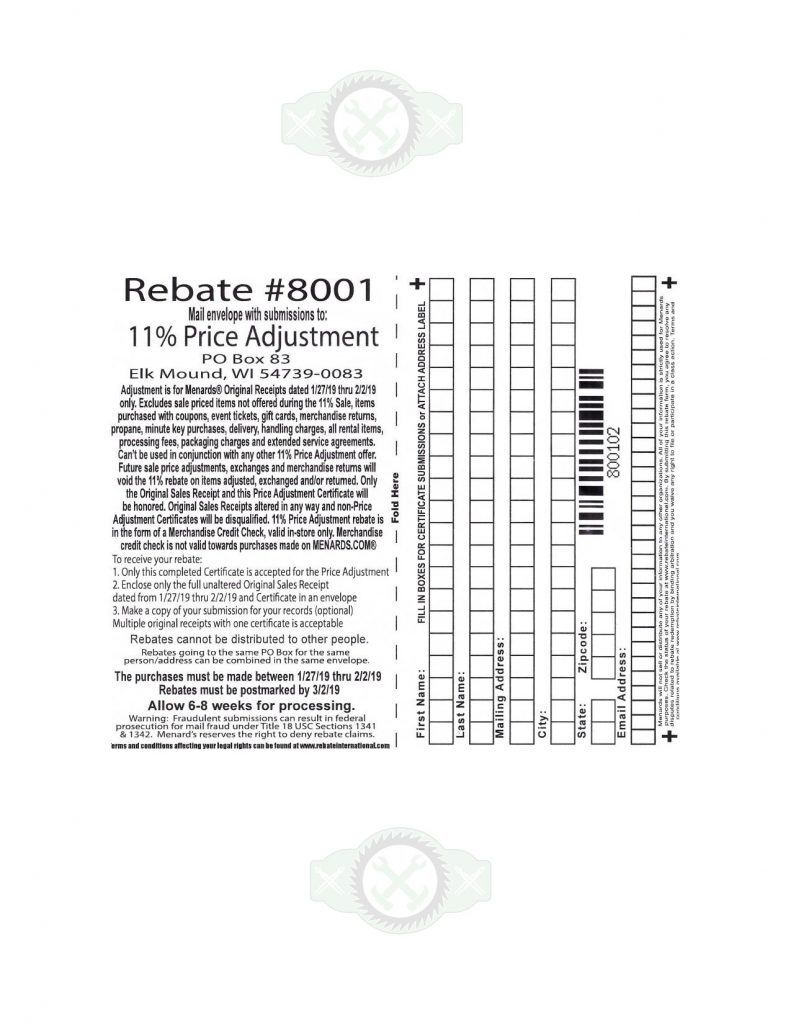 Menards Rebate 1407 Form