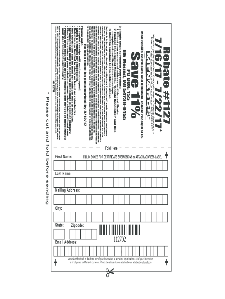 Menards Rebate Form 2024 Printable