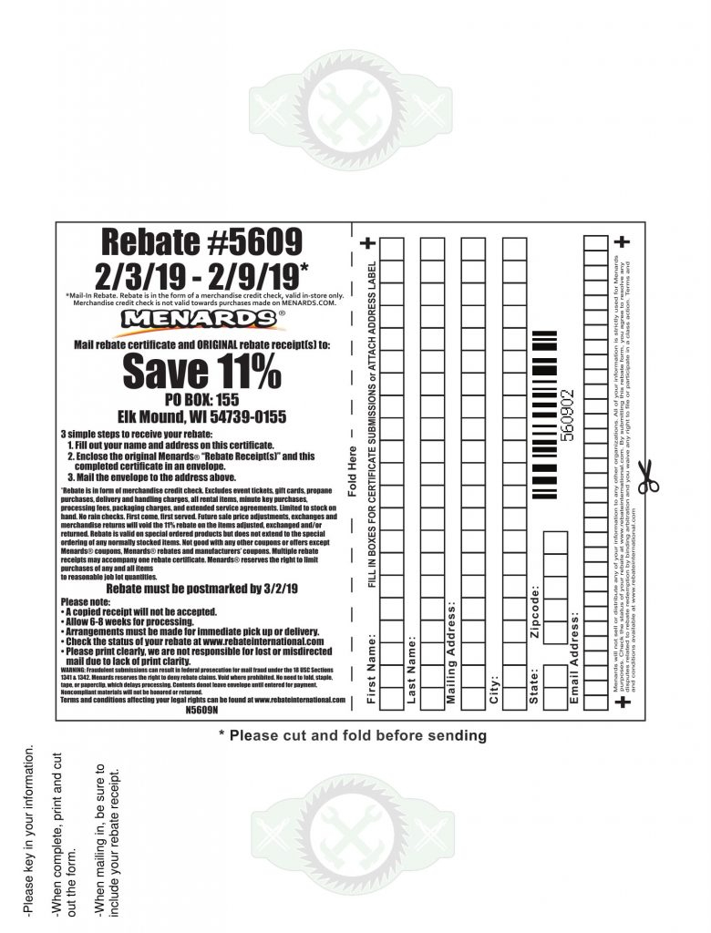 Menards Rebate Form Submitted Late
